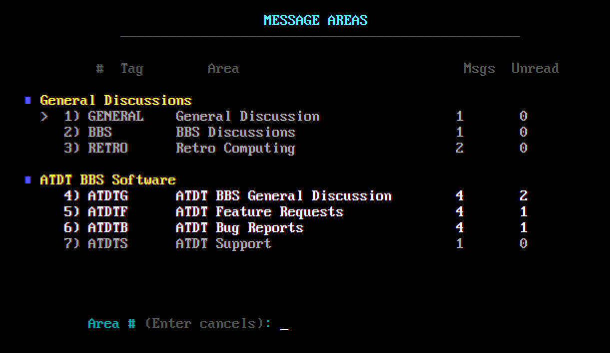 ATDT BBS Software Demo BBS — additional source screen 2