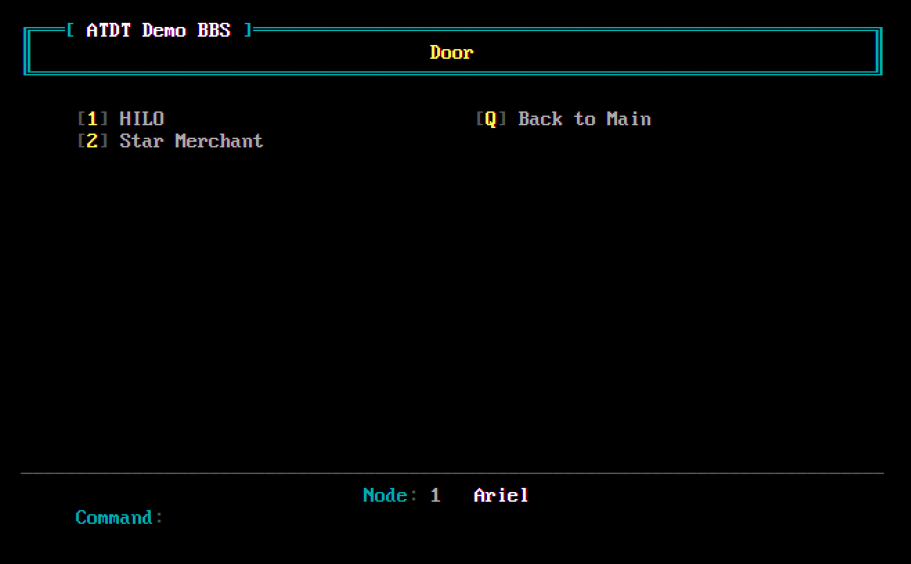 ATDT BBS Software Demo BBS — additional source screen 3