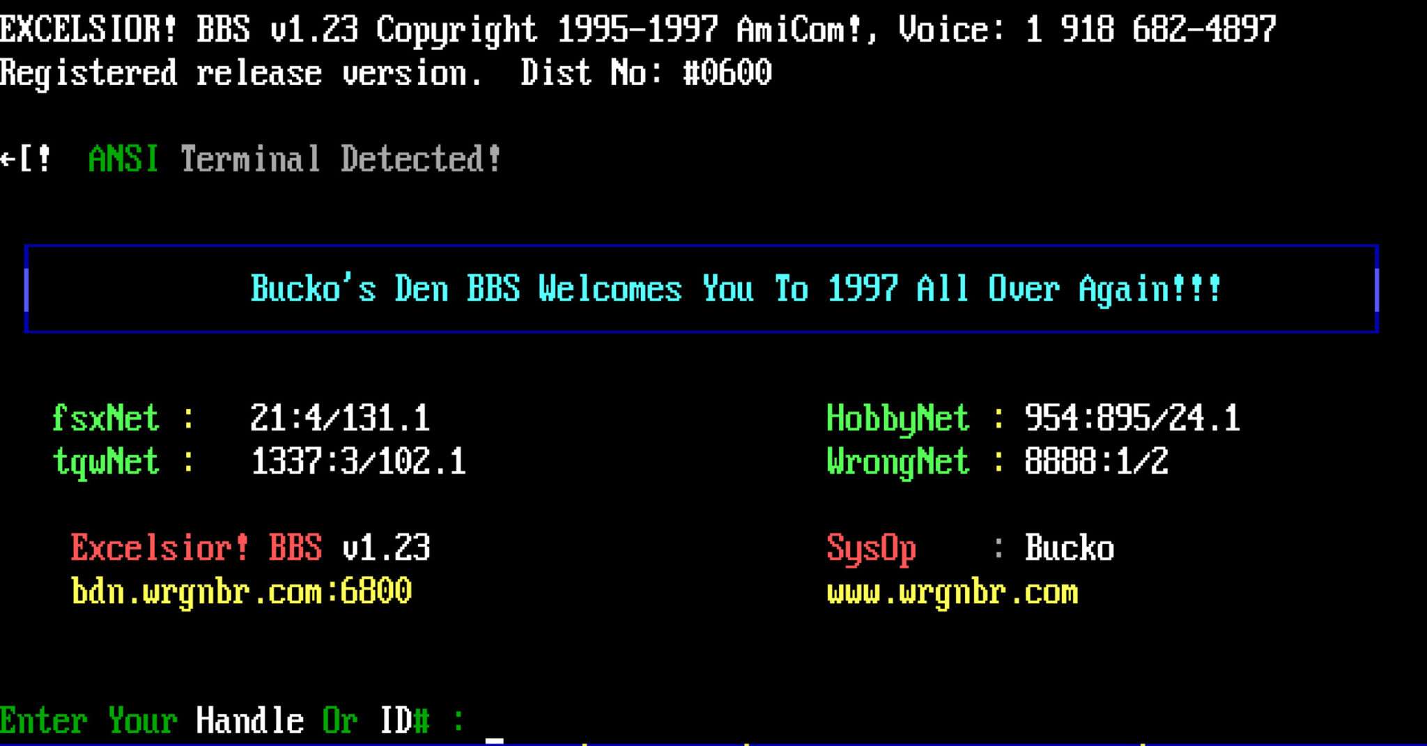 Source image for Bucko’s Den BBS from the 8-Bit Boyz listing