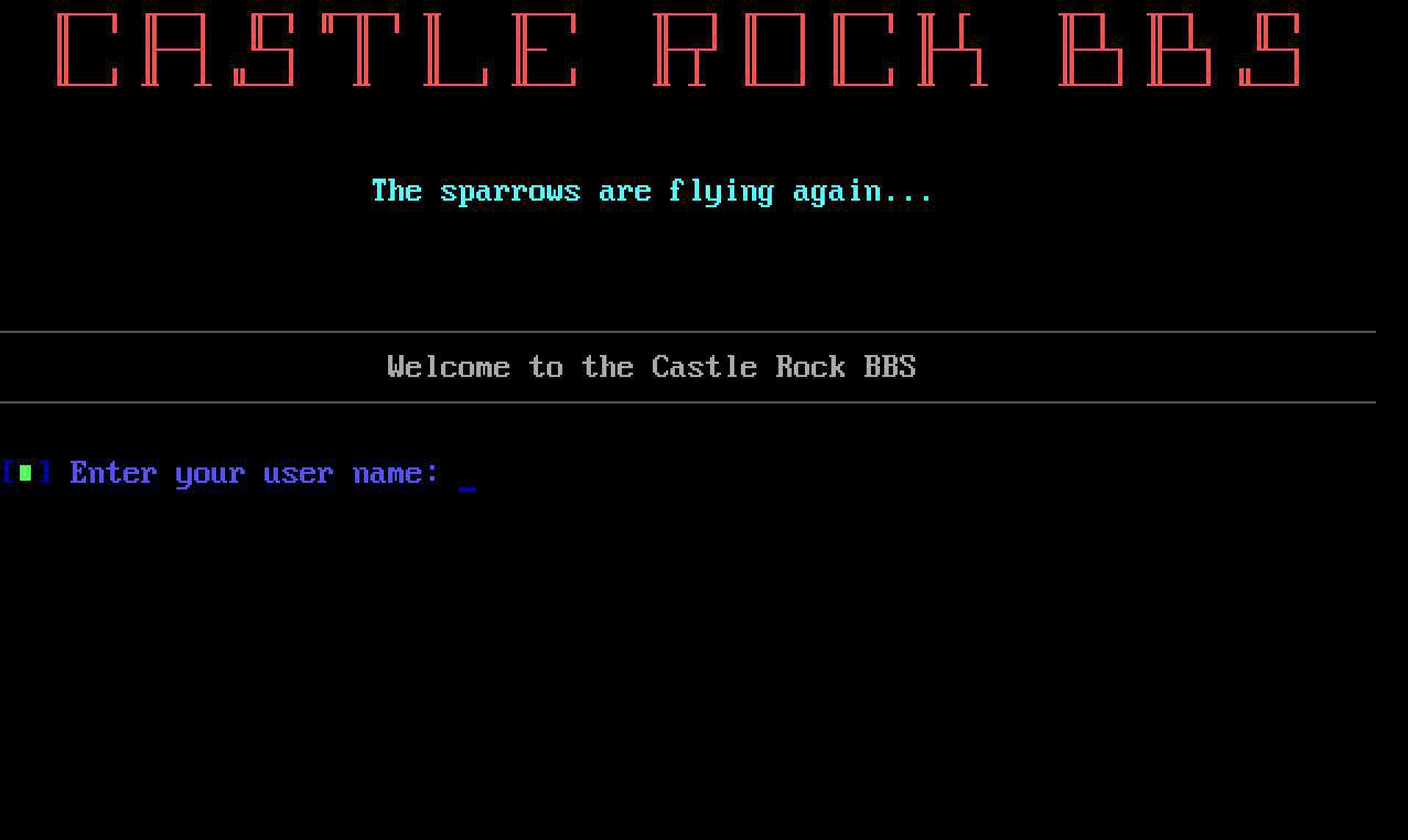 Source image for Castle Rock BBS from the 8-Bit Boyz listing