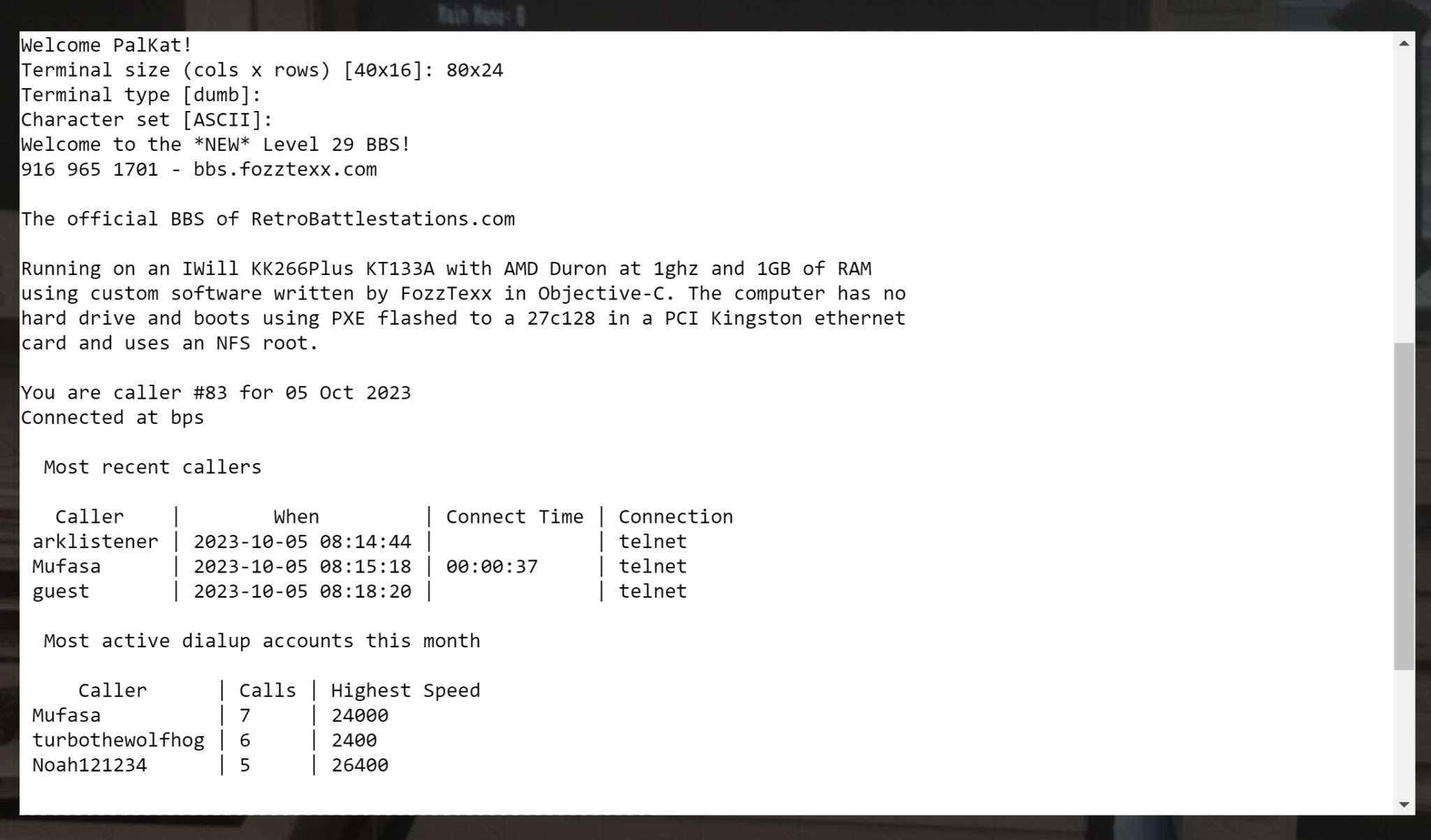 Level 29: The BBS — additional source screen 1