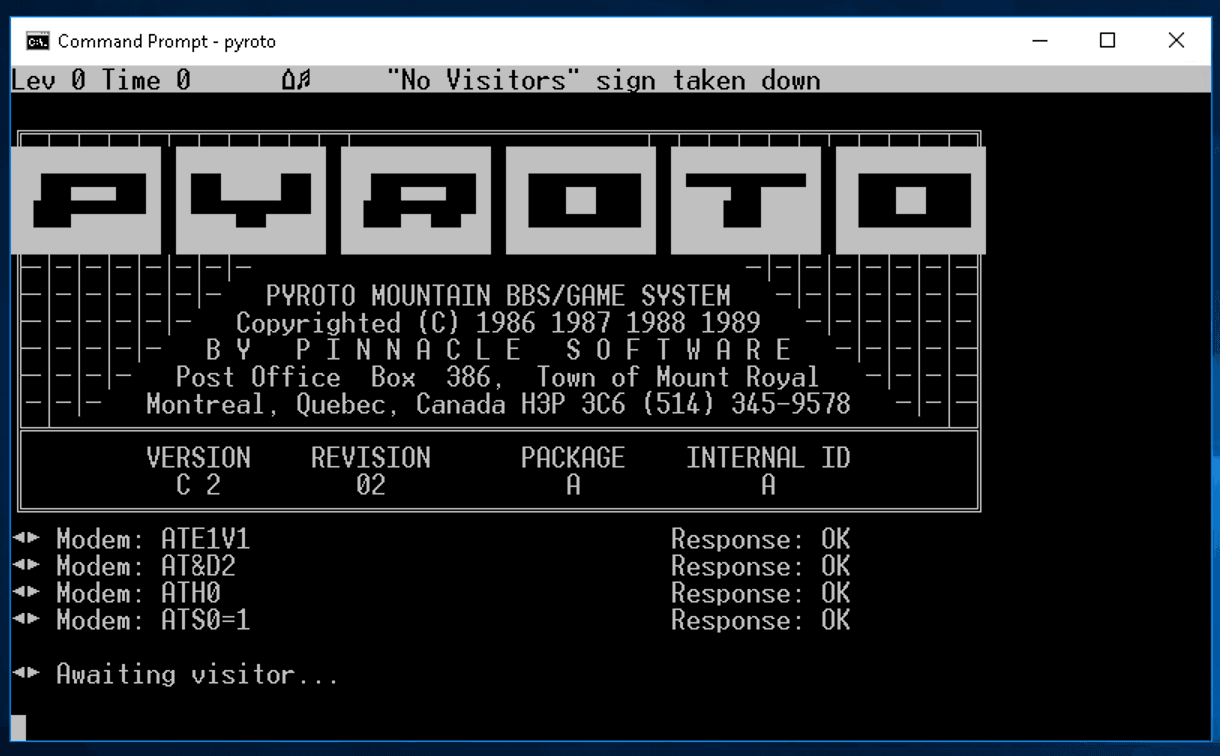 Mystic Mountain Pyroto BBS — additional source screen 1