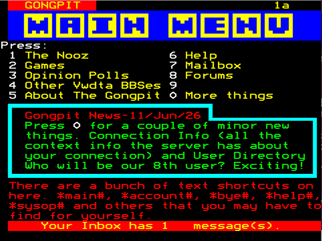 The Gongpit — additional source screen 1