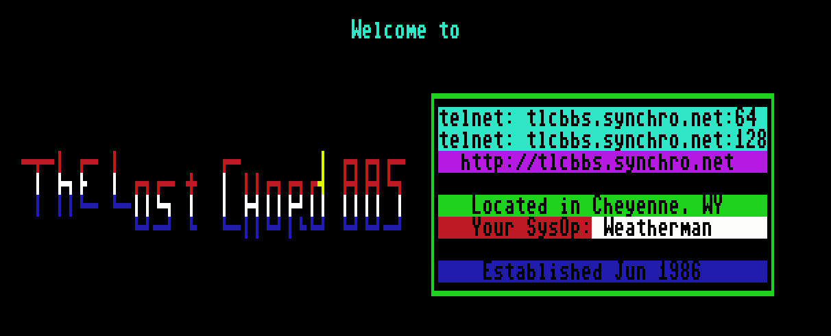 The Lost Chord BBS — additional source screen 1