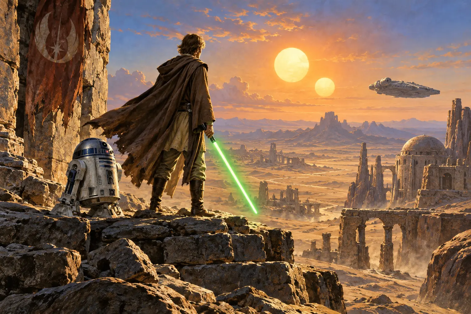 Original star wars concept illustration for Revenge of the Jedi.
