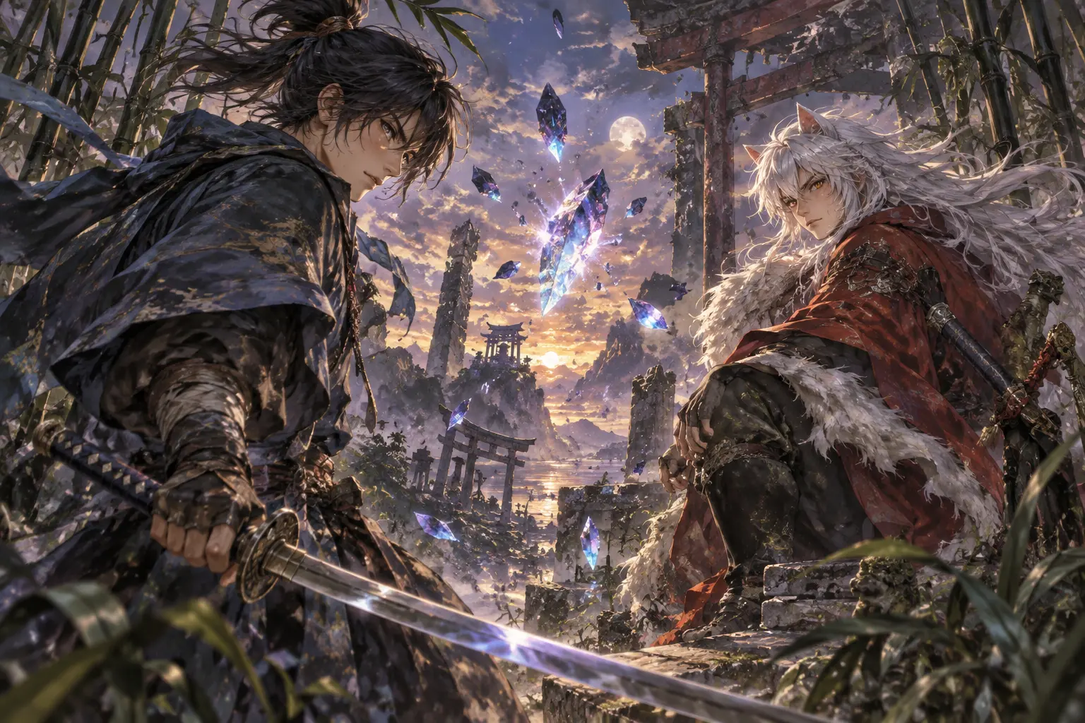 Original fantasy concept illustration for Bleached InuYasha Galaxy.