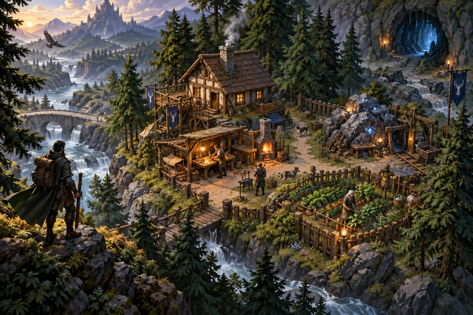 Original fantasy concept illustration for Procedural Realms.
