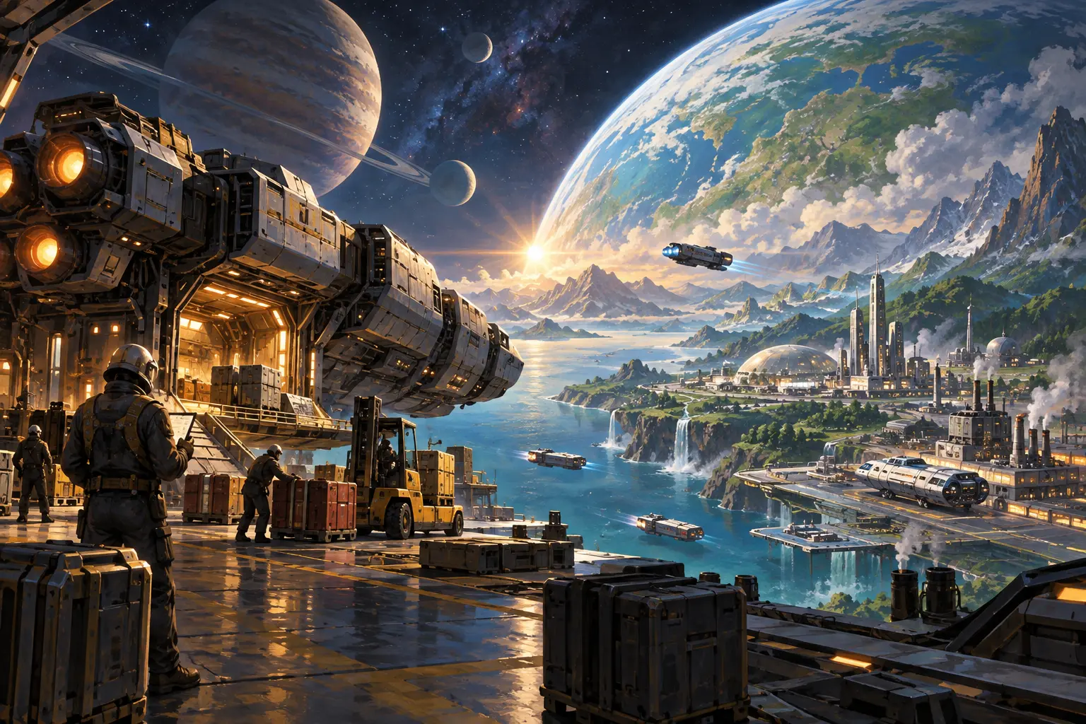 Original science fiction concept illustration for Federation 2 Community Edition.