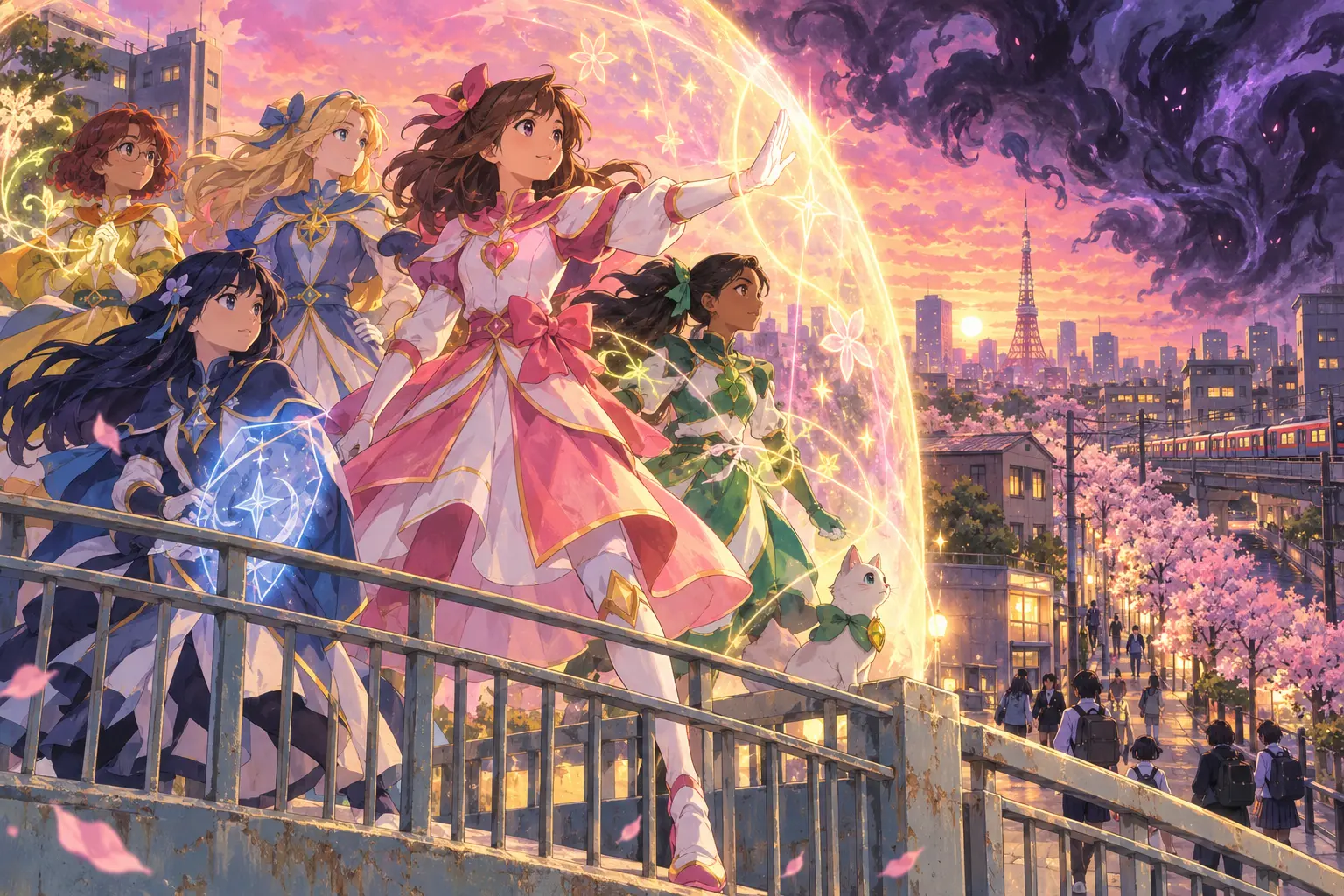 Original magical girl concept illustration for Radiant Heart MUSH.