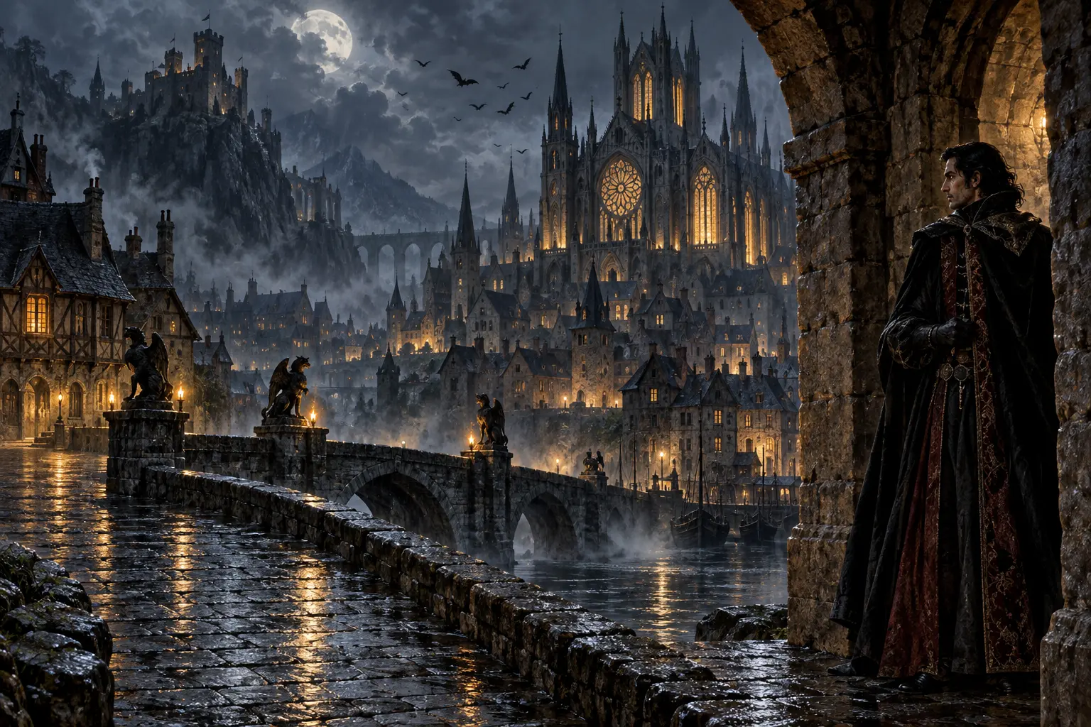 Original gothic horror concept illustration for Haven of the Embraced.
