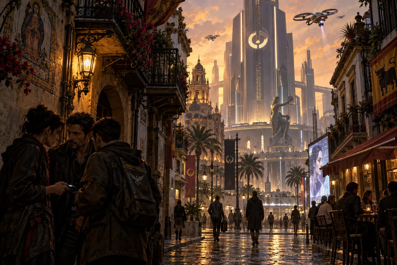 Original cyberpunk concept illustration for CyberLife MUD.