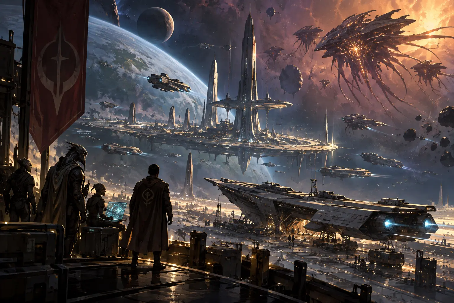 Original science fiction concept illustration for Starmourn.