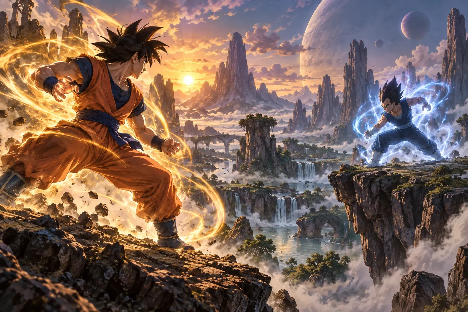 Original dragon ball z concept illustration for Drag(*)nBall Z: Fighter's Edition.