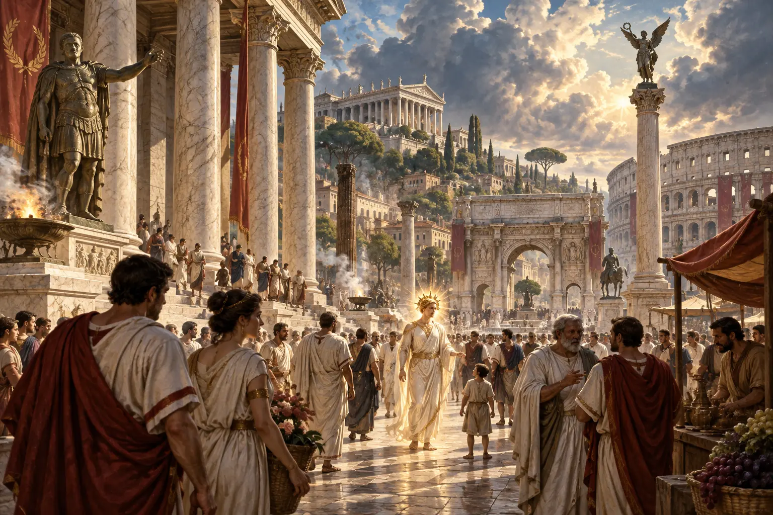 Original historical concept illustration for Rome: The Eternal City.