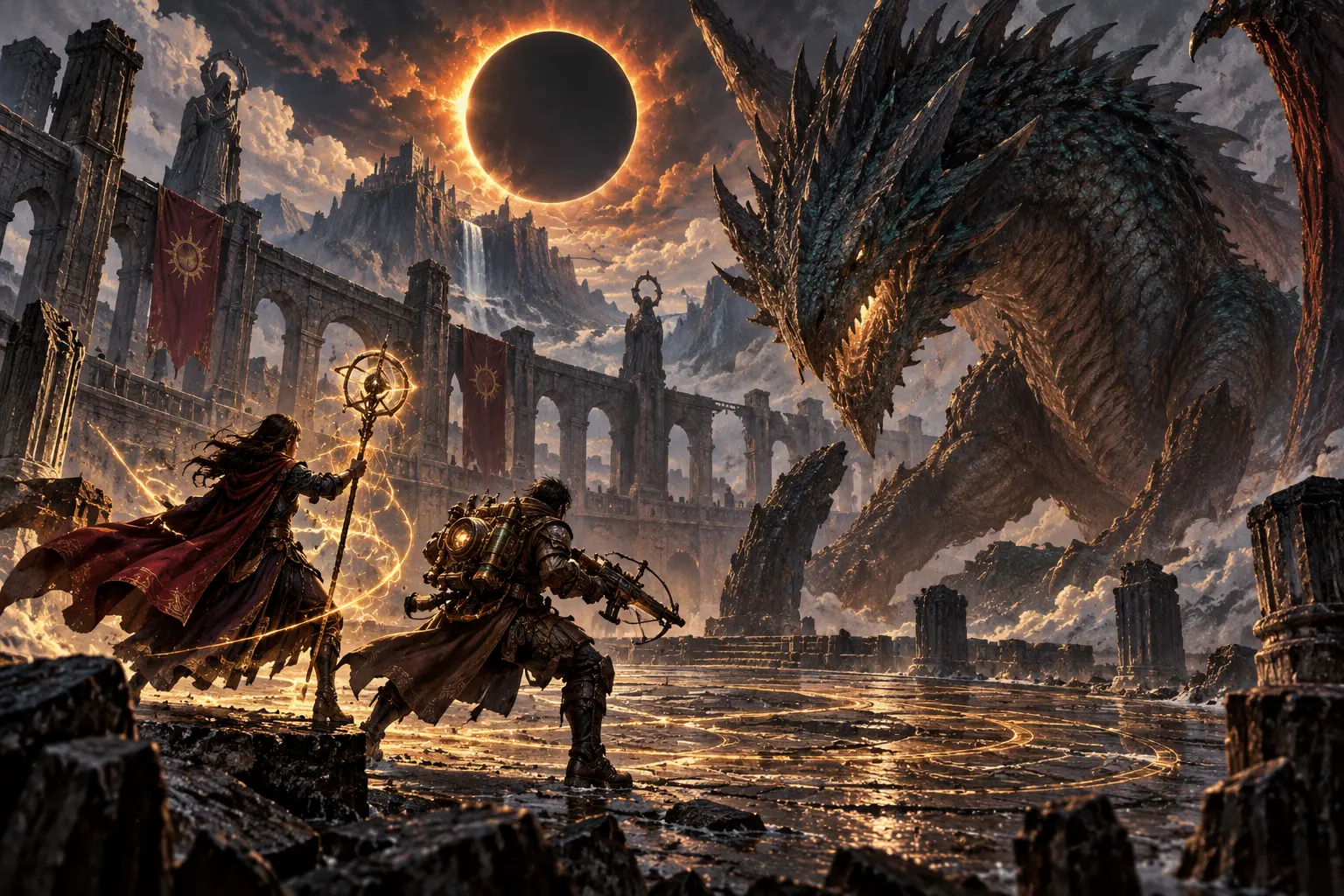 Original fantasy concept illustration for Solar Eclipse.