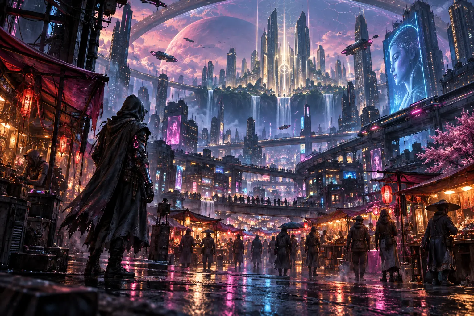 Original cyberpunk concept illustration for Sindome: Cyberpunk Roleplaying.