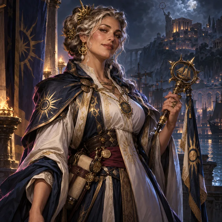 Hessa Pearlward, sun oath celestial, City Pact Herald; original champion of Achaea