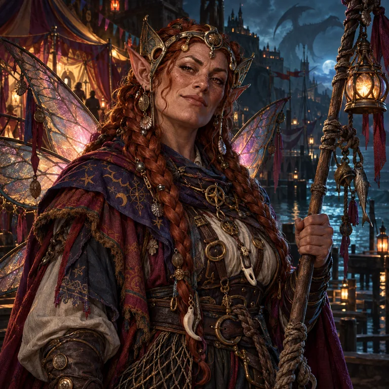 Pelaan Pearlbraid, ribbonwing fae, Traveling Tent Guardian; original champion of Astaria