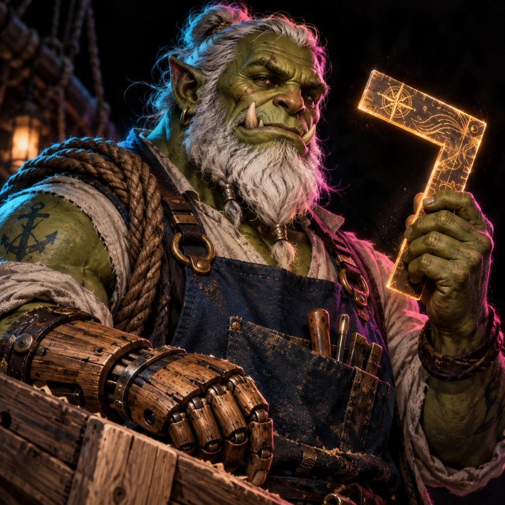 Boros Tidebeam, orc shipwright, Master of the Common Keel; original champion of Ateraan