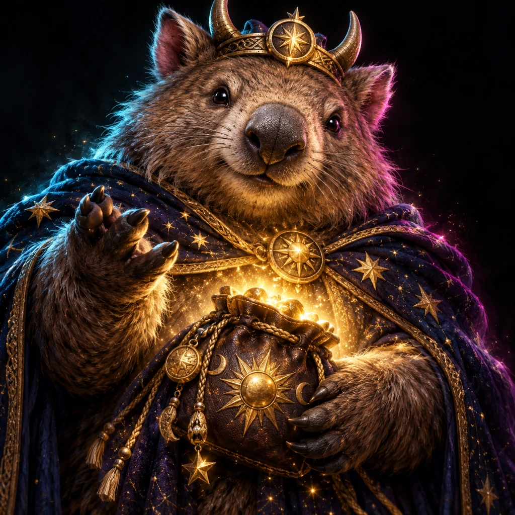 Coraria Pocket, celestial wombat, The Astral Marsupial; original champion of Beutelland