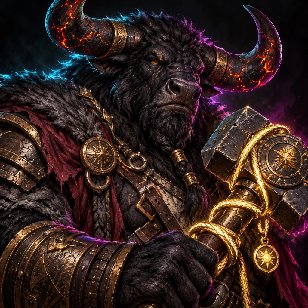 Torr Basaltmaw, minotaur, The Raid's Anchor; original champion of Burning