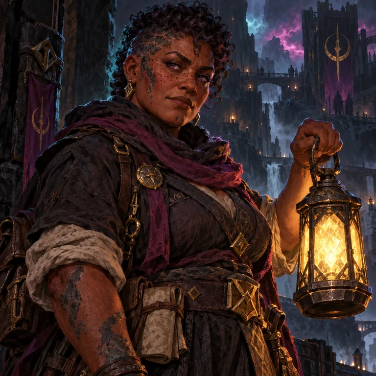 Xanthe Onyx, ember-clay and slate Stoneborn, Accord Messenger of Dark Craft; original champion of DarkeMUD