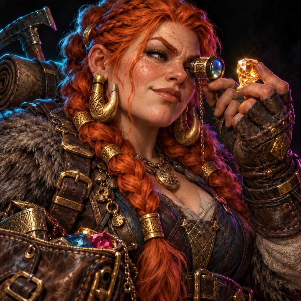 Dorra Giltfang, dwarf, The Patient Appraiser; original champion of Divinity Wars