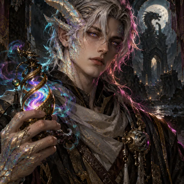 Moreron Vesperreach, Opal dragonkin, The Spiral Aura Alchemist; original champion of Dragonball Evolution
