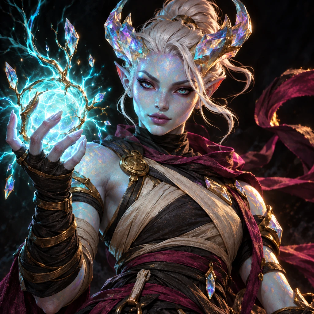 Vexa Pulsebranch, crystalline alien, The Rising Spark; original champion of Dragonball: Uprising