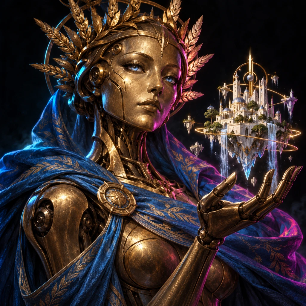 Cerys Millcrown, bronze automaton, The Civic Archon; original champion of Elysium RPG