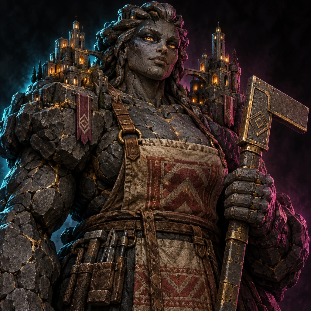 Doma Keystone, living basalt giant, The City That Walks; original champion of EmpireMUD