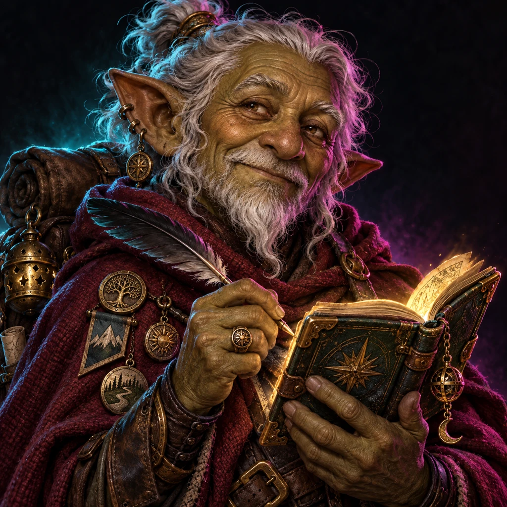 Haeoris Vell, gnome, Roadside Chronicler; original champion of Forgotten Kingdoms
