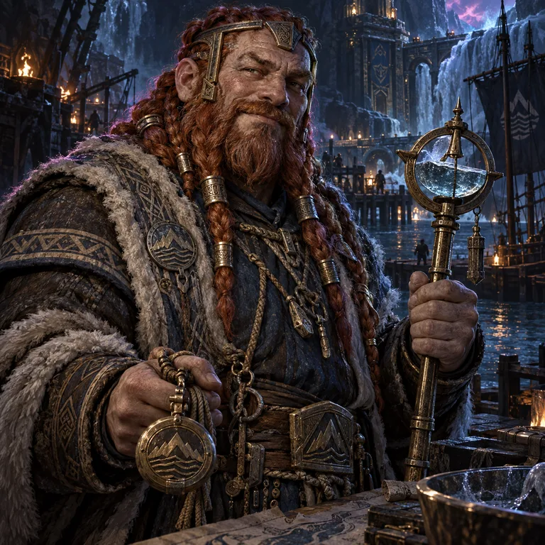 Xessaan Flintbraid, pumice dwarf, Meltwater Treaty Keeper; original champion of Icesus MUD