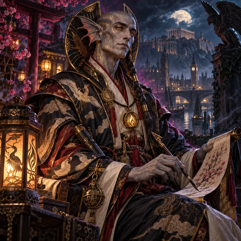 Zellaora Ashspire, Heian lantern ancestor, Court Poem Emissary; original champion of LegendMUD