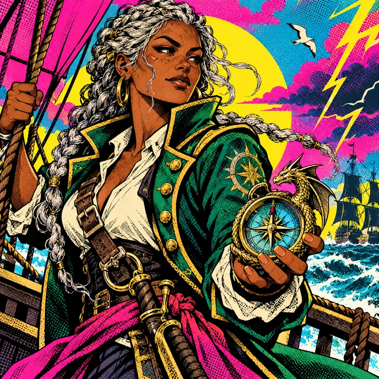 Veyra Stormledger, Human, The Dragon-Toll Captain; original champion of Medievia