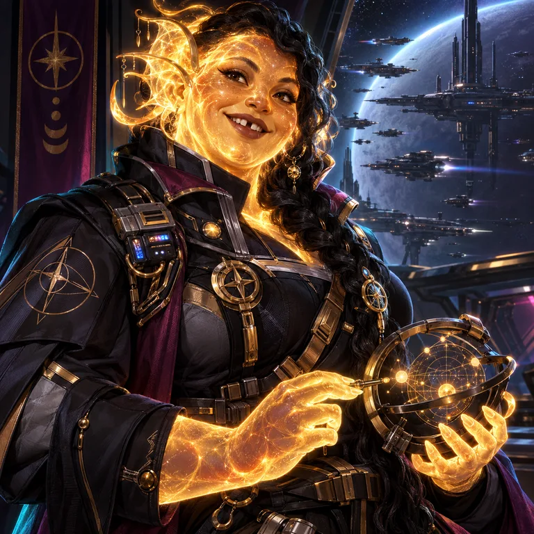 Xessaora Pearlspire, sentient solar plasma, Fleet Signal Oracle; original champion of Miriani