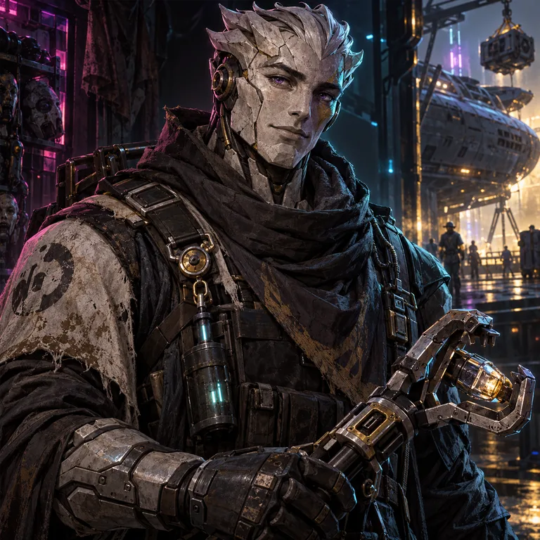 Woriniel Reefhaven, mimetic reactor shell android, Implant Reclamation Guard; original champion of NukeFire