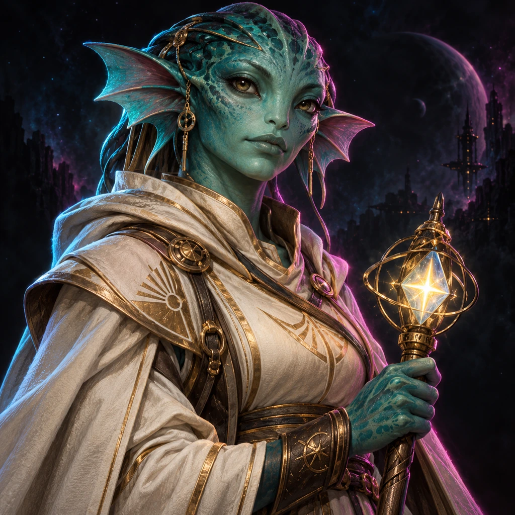 Eris Venn, amphibian alien, Lantern of the Rim; original champion of Pax Republica: A Star Wars MUSH