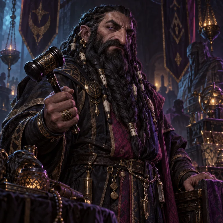 Bren Ravenfold, Night dwarf, Night Auctioneer; original champion of Realm of Shadows