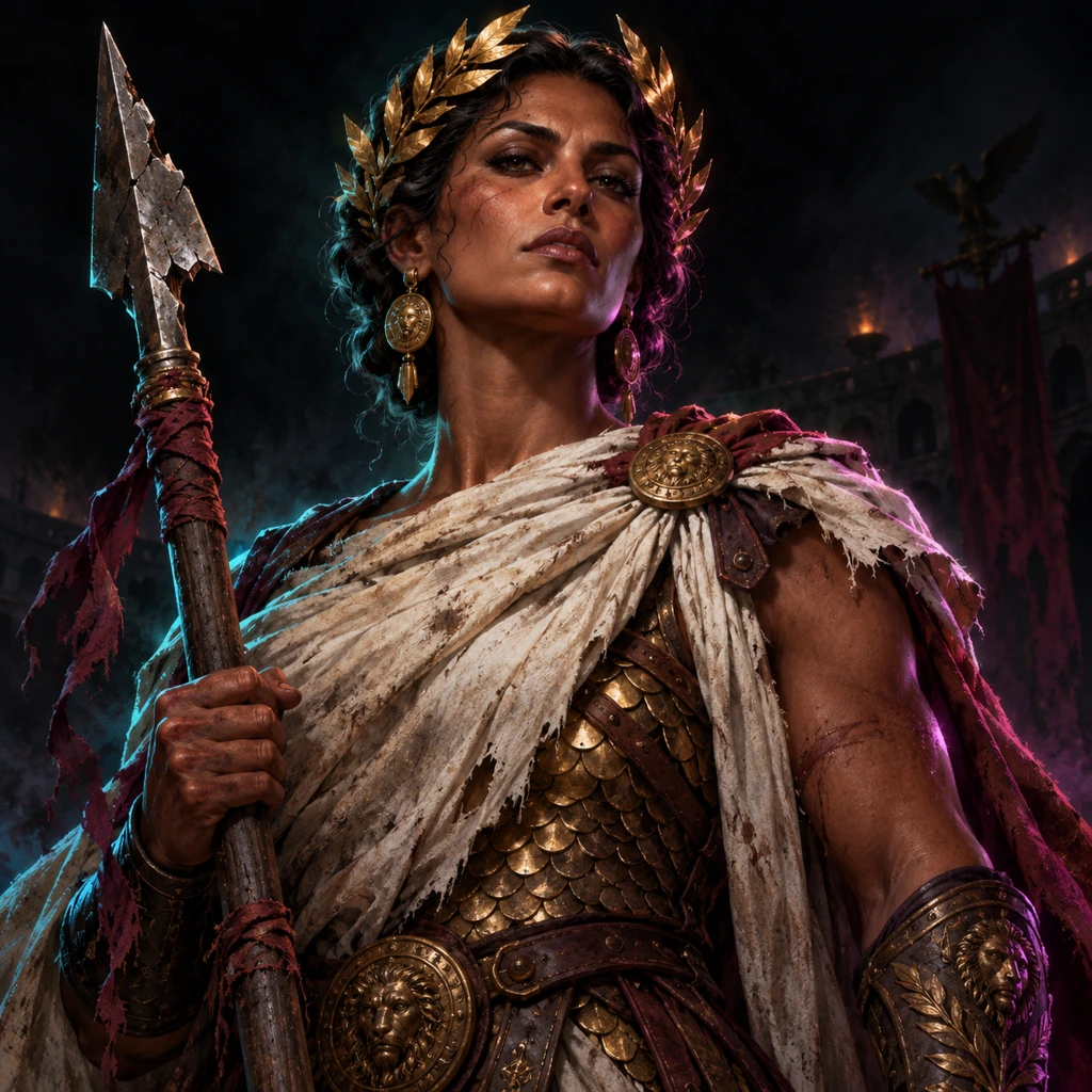 Livia Ashlaurel, human demigoddess, Voice Beneath the Arena; original champion of Rome: The Eternal City