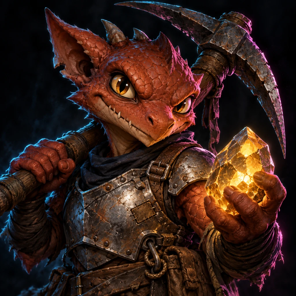 Kora Flintmend, kobold, The First Hard Mile; original champion of Shattered World