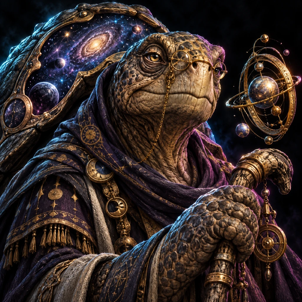 Ulum Slowstar, ancient tortoise sage, Astronomer of Deep Magic; original champion of SlothMud