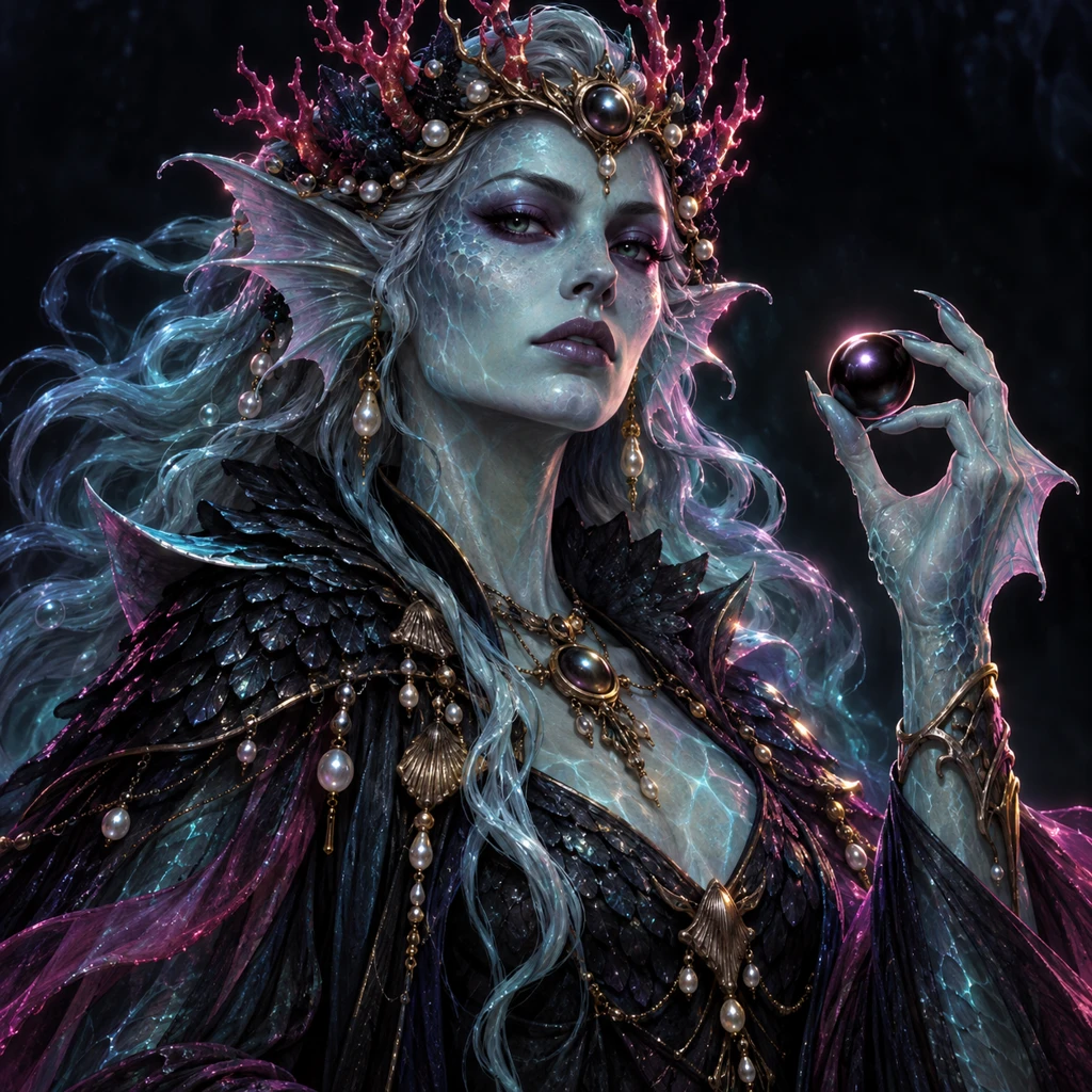 Thessa Brineveil, merfolk revenant, Guildmistress of the Black Current; original champion of Tides of Darkness