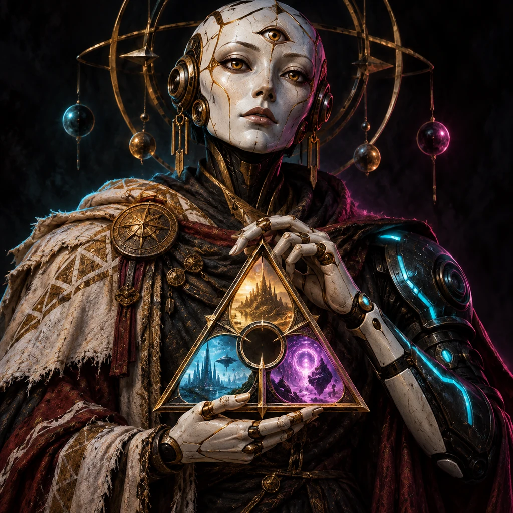 Tessera Between, three-eyed android, Customs Keeper of Three Horizons; original champion of Tri: Legends of the Three Continents