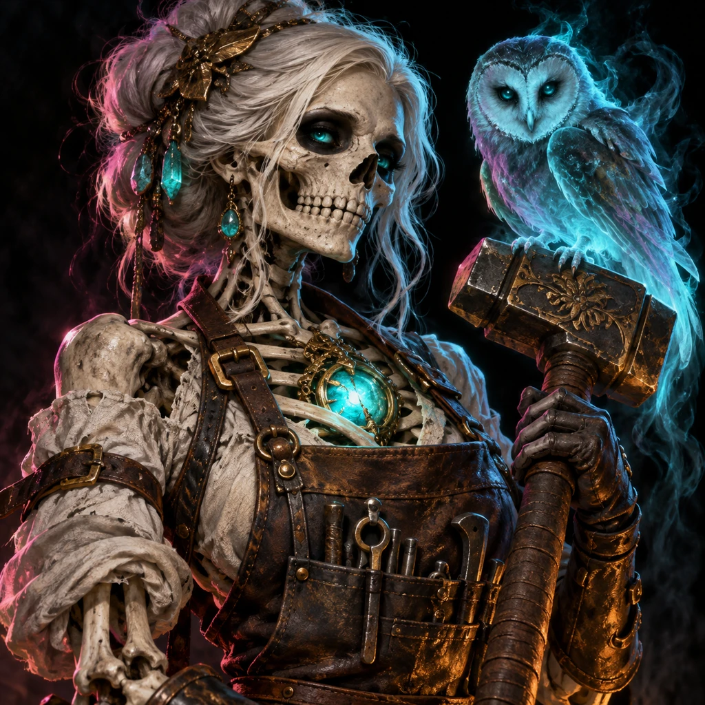 Nera Bonekiln, skeletal artisan, Smith of Spectral Companions; original champion of Warlock