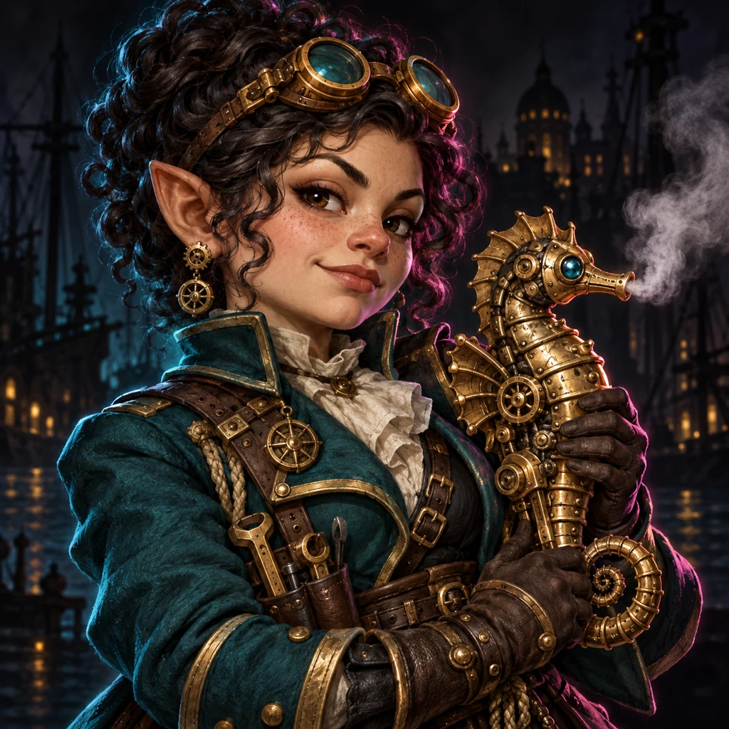 Oona Gearwake, gnome, The Brass Harbor Advocate; original champion of Waterdeep: City of Splendors